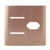 Placa 4x4 2 Teclas + 1 Tomada - Novara Ouro Rose